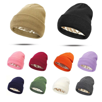 Warmelle - Satin-Lined Winter Beanie – Soft Warm Knit Hat