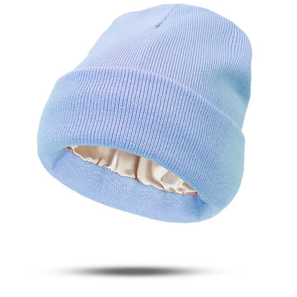 Warmelle - Satin-Lined Winter Beanie – Soft Warm Knit Hat