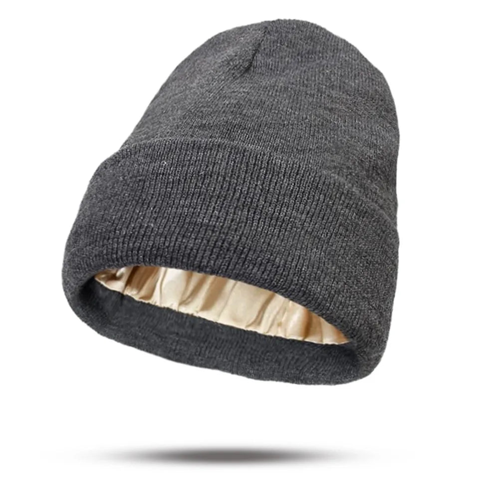 Warmelle - Satin-Lined Winter Beanie – Soft Warm Knit Hat