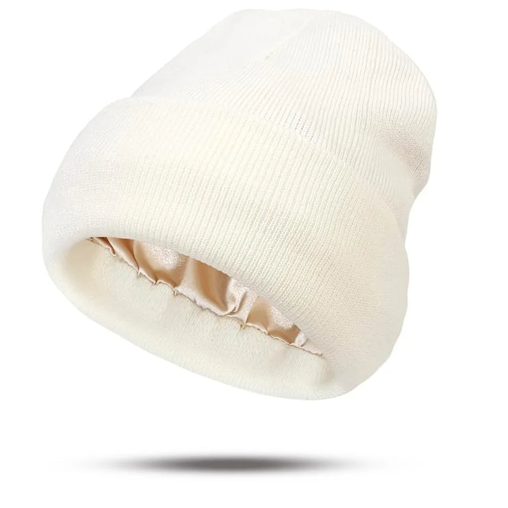 Warmelle - Satin-Lined Winter Beanie – Soft Warm Knit Hat